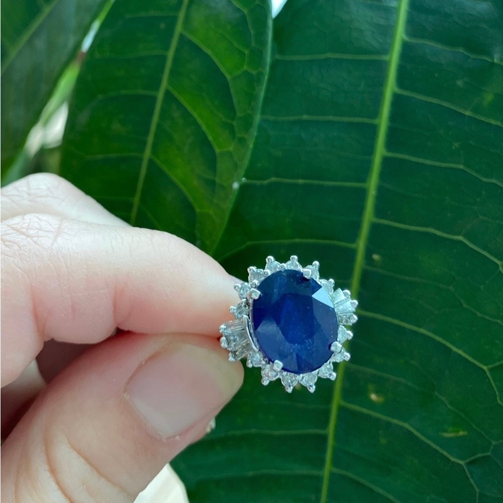 Vintage Sapphire and Diamond Ring - includes certificate of authenticity